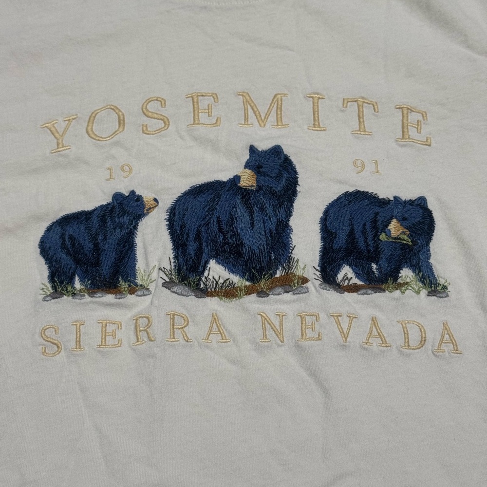 Brandy Melville White Tee with Blue Bears